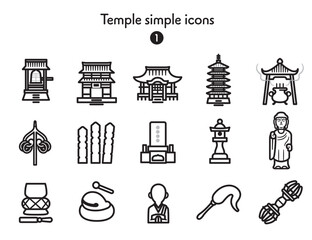 シンプルアイコン集 寺院 © Armadilloz