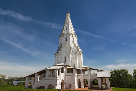 Church of the Ascension of the Lord in Kolomenskoye on a sunny summer day, Moscow, Russia