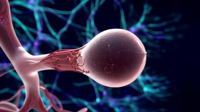 Detailed 3D Visualization of Pulsing Brain Aneurysm on Fragile Cerebral Artery