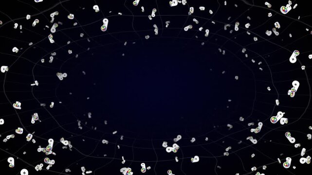 Falling 3D Joypad Old Style, Animation, Endless Background, Loop

