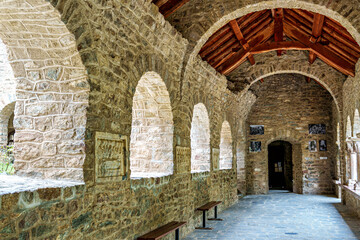 Fototapeta premium Abbey of Saint Martin du Canigou. Pyrenees-Orientales department in France, founded by monks of the Benedictine order