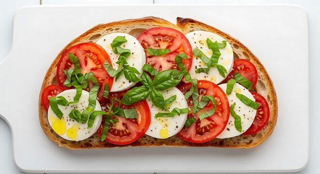 Mozzarella and tomato on toast.