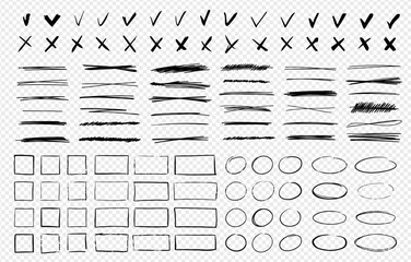 Scribble doodle oval, square, rectangle line style. Hand drawn doodle sketch pencil outline vector border. Hand drawn line vector set pencil. Highlight handwriting text. © lubashka