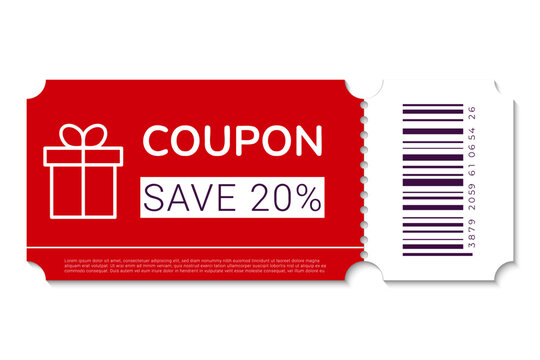 Discount coupon template red color