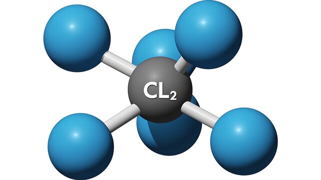 Chlorine molecule, chemical structure, CL2, molecular model, chemistry