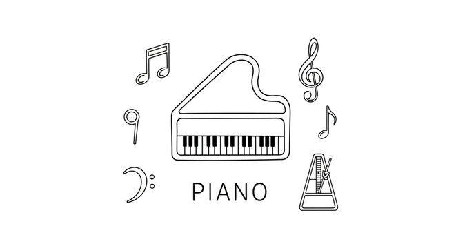 Piano Keyboard Musical Instrument Closeup.