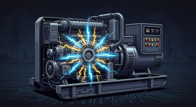 Electric Generator with Sparks Industrial Equipment