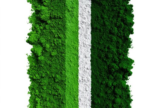 Split vibrant green matcha powder texture