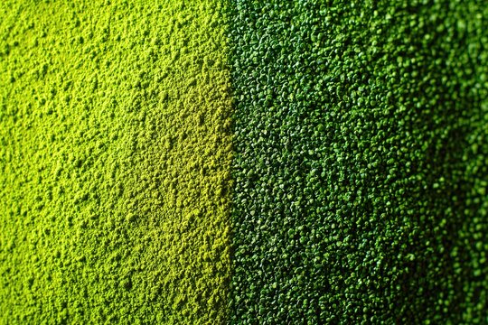 Split vibrant green matcha powder texture