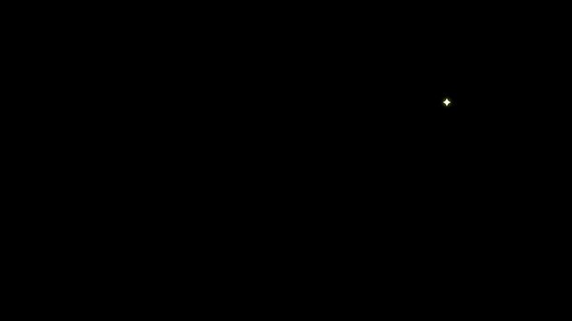 Twinkling and shooting Stars effect on Black screen background, sparkling stars Shine animation.
twinkling stars glow fields flying in galaxy space starburst light.  full hd video loop.