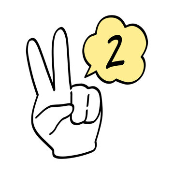 手描きの指差し数字　2