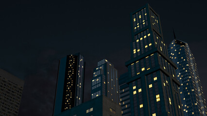 Obraz premium Urban Power Outage Creating Nighttime Blackout Scene