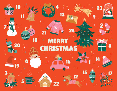 Tacky Christmas Trees seamless pattern, hand drawn with decoration like tinsel, baubles, stars and snow flakes - great for textiles, wallpapers, wrapping - vector design