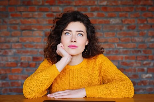 Young Woman Employee Thinking While Working on PC in Office