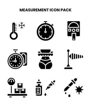 Measurement Glyph SVG Icons Pack