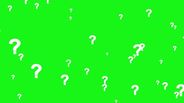 Animated Question Mark Sign Effect for overlay transparent background. Camera moving through question marks.
Question mark particle rotate appear slow float side way and faded. 