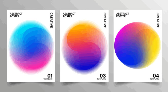 Abstract poster templates featuring vibrant gradient circles and futuristic design elements - AIzaSyDse0sYAQfzSRM6BZdnKEVP
