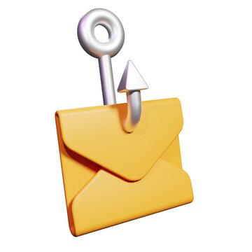 3d phising email icon illustration