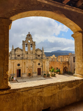 Arkadi Monastery, popular monastery in the Greek History near Rethymnon, Crete Island, Greece