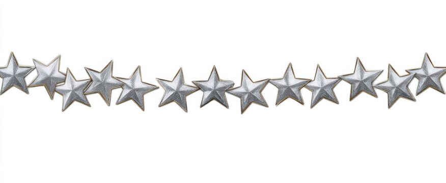 Silver stars frame a whimsical garland shining like dreams in the night sky