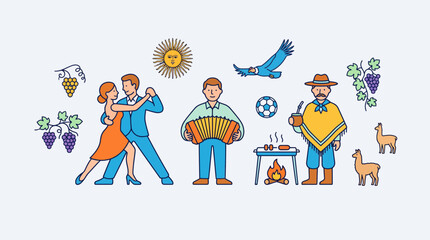 Argentina Culture and Traditions Infographic Elements Illustration. © Rizky Arshad