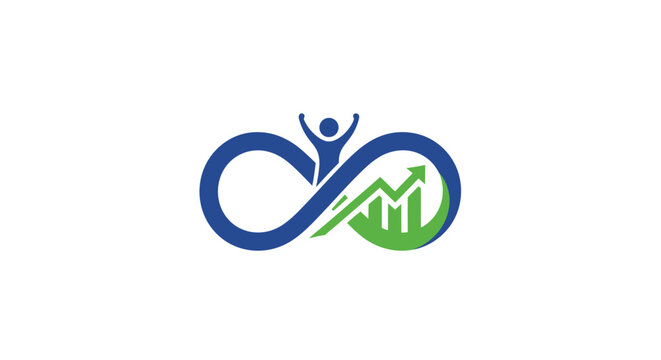 A motivational graphic showing growth, success and an upward trend in business