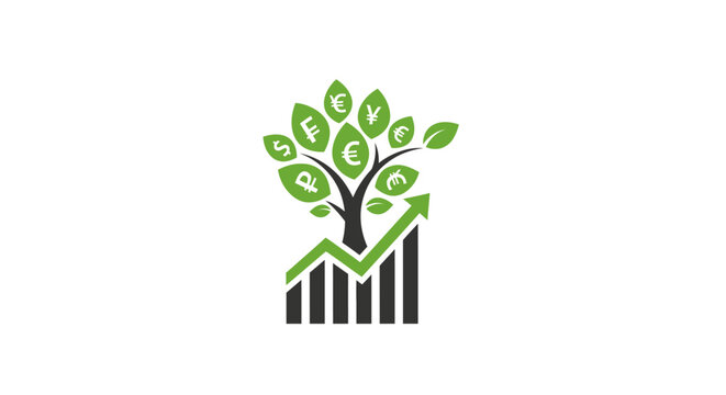 Conceptual illustration representing financial growth and global economic currency appreciation