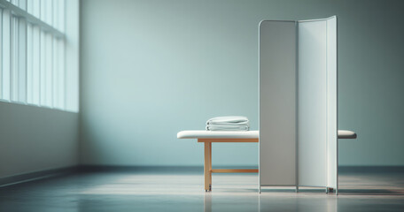 Fototapeta premium Minimalist medical examination room interior