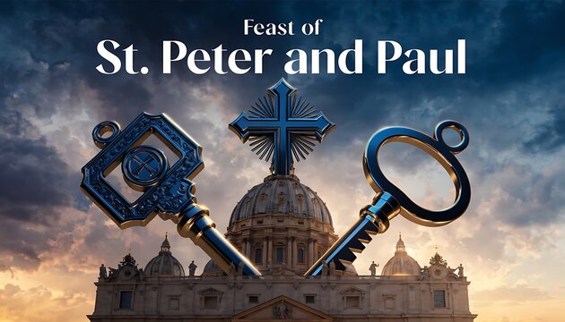 St. Peter and Paul feast, Vatican City, keys and cross, religious symbols, Christian celebration