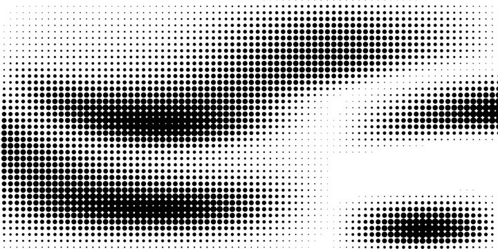 Black halftone dots on white background