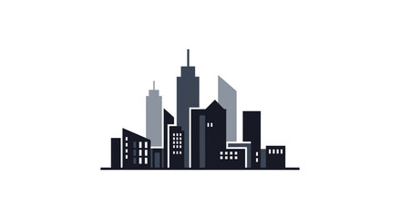 Fototapeta premium Minimalist cityscape design featuring modern skyscrapers, representing urban architecture concept