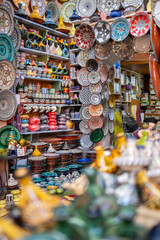 Fototapeta premium Colorful Alley in the Historic Medina of Marrakech.