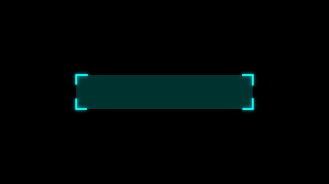Futuristic cyan glowing lower third overlay with modern cinematic frame for broadcast, streaming, gaming, and professional video editing projects, alpha channel
