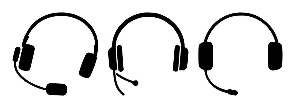 24/7 customer support headset icon set with solid black icon on white background featuring headset, customer service, audio with monochrome and tech