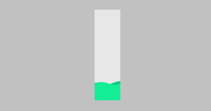 Bar graph chart waving element green short isolated. Business cartoon animation statistic economy metaphor business backrgound space with percentage visualisation presentation round element.