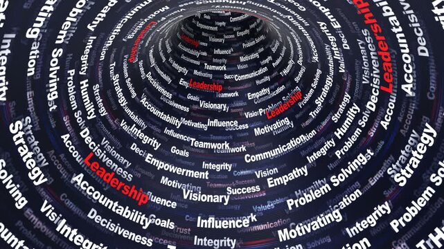 LEADERSHIP Keywords Animation on Tunnel Walls, Background, Loop
