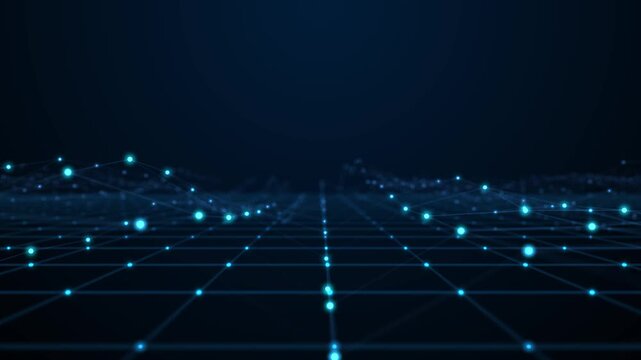 Abstract Plexus Digital Geometrical Background 4k animation of an abstract technology background with moving lines and dots for network digital data concept and communication seamless.