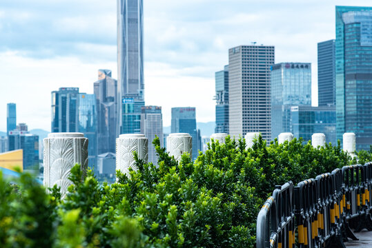 Shenzhen, China - August, 2019 : Cityscape of Shenzhen, China. Shenzhen is a major city in Guangdong Province, China.