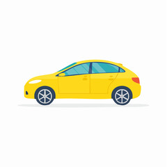 Obraz premium Yellow Sedan Car Illustration