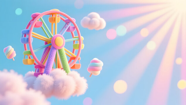 Happy Children's Day ferris wheel dream background
