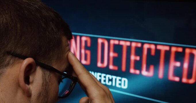 Desperate Man After Cyber Attack