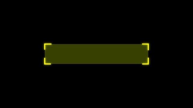 Bright yellow glowing lower third overlay with cinematic neon frame for broadcast, streaming, advertising, and professional video editing projects, alpha channel