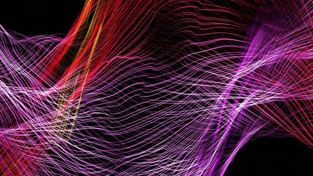 Colorful Modern Cotton Wool Yarn Wave Abstract Motion Background Loop