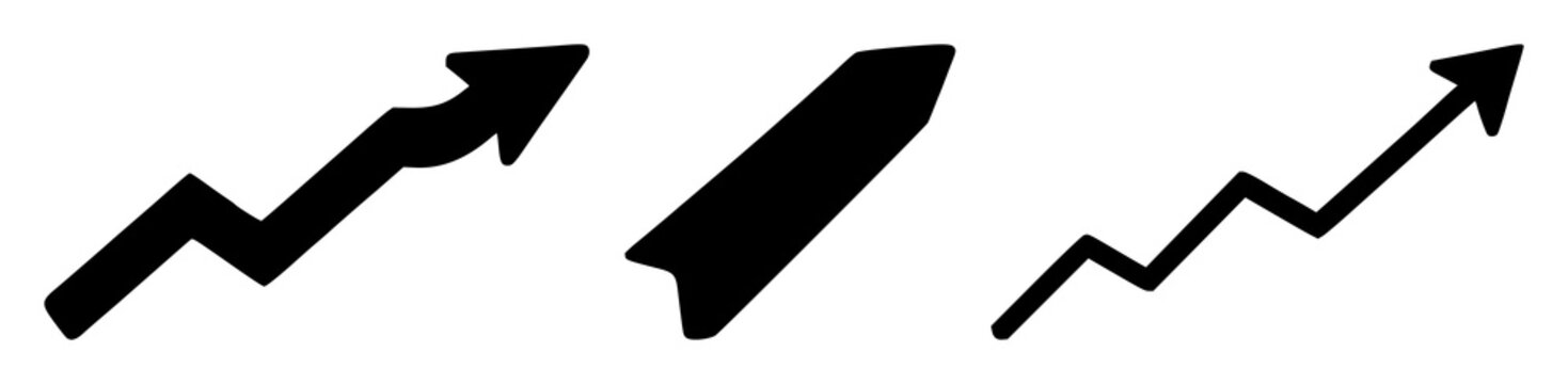 Competitive advantage icon set with solid black shape on white background featuring symbol, graph, hierarchy with business and strategy