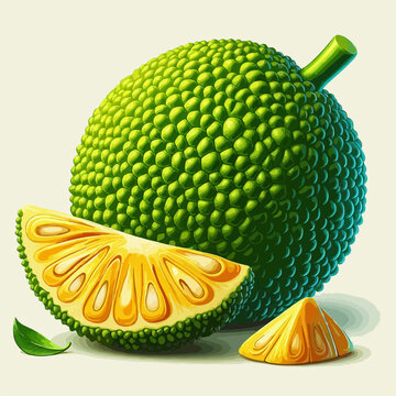 Fresh jackfruit cartoon vector illustration