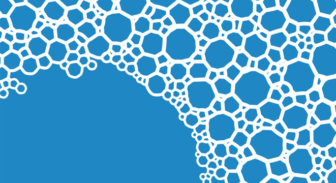 Blue bubble abstract vector water texture background with mosaic cell pattern