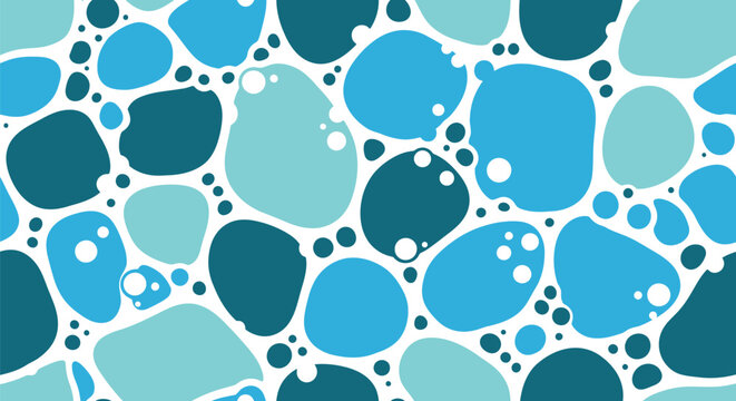 Blue abstract bubble background vector illustration with turquoise circles
