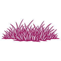 Fototapeta premium Illustrated Purple Grass Silhouette Decorative Border Nature Element Design