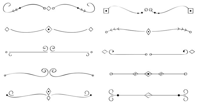 Decorative Divider Lines and Vintage Ornamental Separator Borders Vector Collection