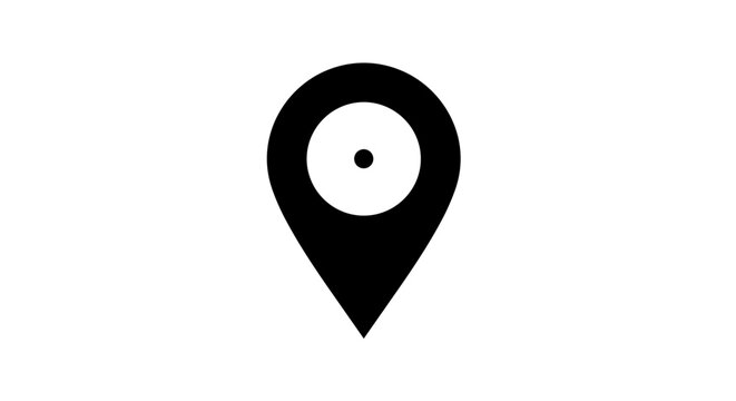 Black Location Pin Icon Symbol 4.